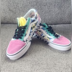 Vans Pink and Teal Graphic Sneakers